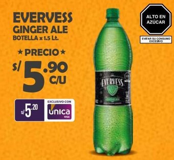 Vega EVERVESS GINGER ALE BOTELLA x 1.5 Lt oferta