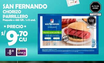 Vega SAN FERNANDO CHORIZO PARRILLERO  Paquete x 480 GR. / x 6 und. oferta
