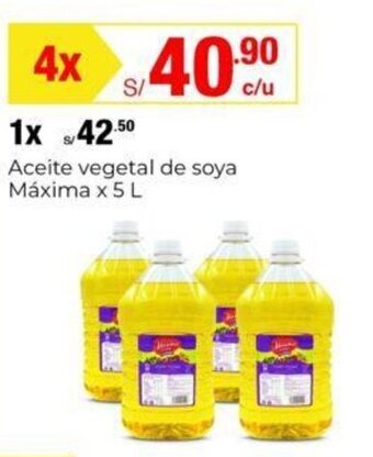 Metro Aceite vegetal de soya Máxima x 5L x 4 oferta