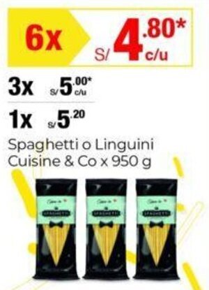 Metro Spaghetti o Linguini Cuisine & Co. 950g x 6 oferta