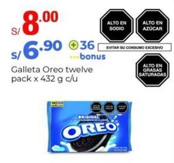 Metro Galleta Oreo twelve pack x 432 g c/u oferta