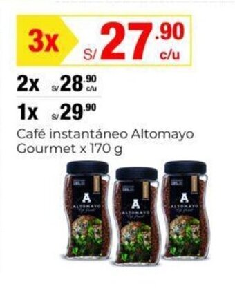 Metro Café instantáneo Altomayo Gourmet x 170g x 3 oferta