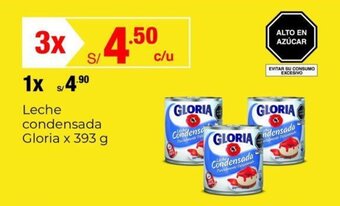 Metro Leche condensada Gloria x 393g x 3 oferta