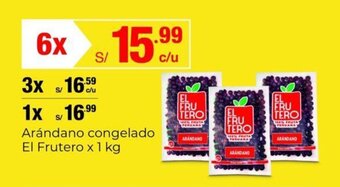 Metro Arándano congelado El Frutero x 1kg x 6 oferta