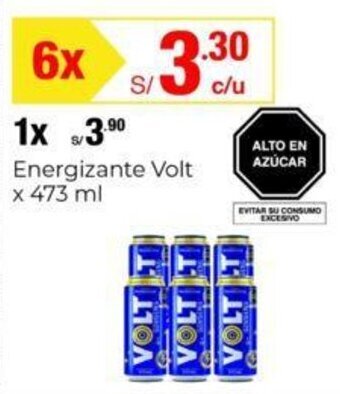 Metro Energizante Volt x 473 ml x 6 oferta