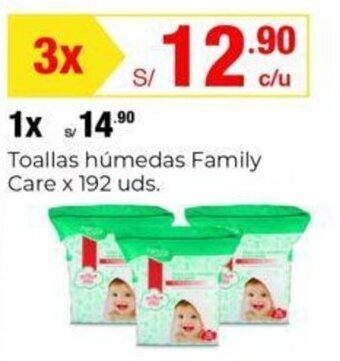 Metro Toallas húmedas Family Care x 192 uds. x 3 oferta