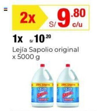 Metro Lejía Sapolio original x 5000 g x 2 oferta