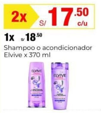 Metro Shampoo o acondicionador Elvive x 370 ml x 2 oferta