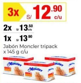 Metro Jabón Moncler tripack x 145 g x 3 oferta