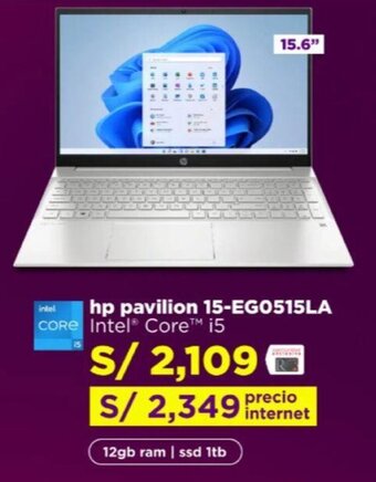 Ripley hp pavilion 15-EGO515LA CORE Intel Core i5 oferta