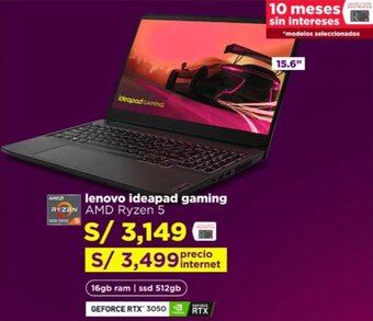 Ripley Lenovo ideapad gaming oferta
