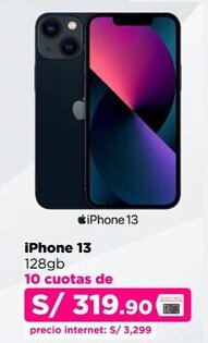 Ripley iPhone 13 128gb 10 cuotas de oferta