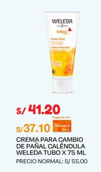Wong CREMA PARA CAMBIO DE PAÑAL CALÉNDULA WELEDA TUBO X 75 ML oferta