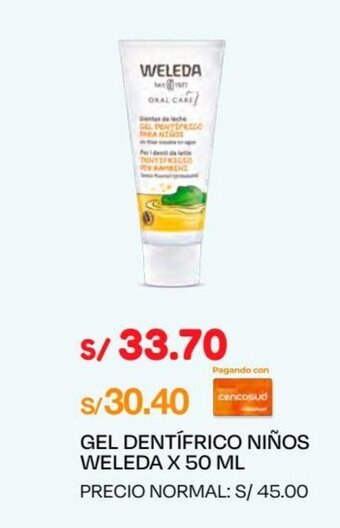 Wong GEL DENTÍFRICO NIÑOS WELEDA X 50 ML oferta