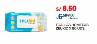 Wong TOALLAS HÚMEDAS ZEUKID X 80 UDS. oferta