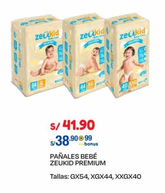 Wong PAÑALES BEBÉ ZEUKID PREMIUM Tallas: G X 54, XG X 44, XXG X 40 UDS. oferta