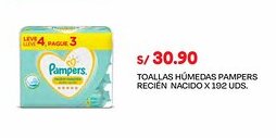 Wong TOALLAS HÚMEDAS PAMPERS RECIÉN NACIDO X 192 UDS. oferta