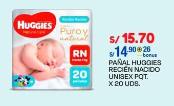 Wong PAÑAL HUGGIES RECIÉN NACIDO UNISEX PQT. X 20 UDS. oferta