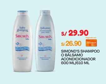 Wong SHAMPOO O BÁLSAMO ACONDICIONADOR 600 ML/610 ML oferta