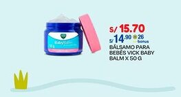 Wong BÁLSAMO PARA BEBÉS VICK BABY BALM X 50 G oferta