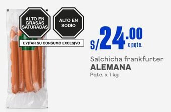 Makro ALEMANA Salchicha frankfurter Pqte. x 1 kg oferta