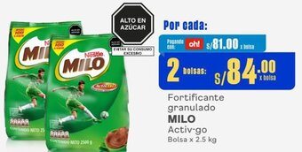 Makro MILO Fortificante granulado Activ-go 2 Bolsas x 2.5 kg oferta