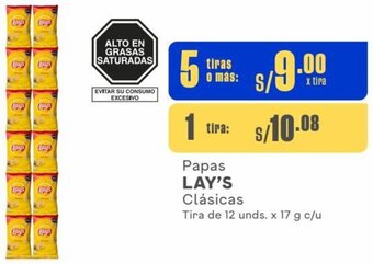 Makro LAY'S Papas Clásicas 5 Tiras de 12 unds. x 17 g c/u oferta