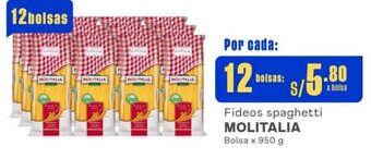 Makro MOLITALIA Fideos spaghetti 12 Bolsas x 950 g oferta
