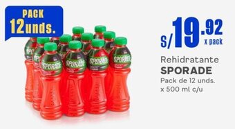 Makro SPORADE Rehidratante Pack de 12 unds. x 500 ml c/u oferta