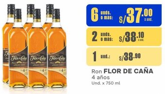 Makro FLOR DE CAÑA Ron 4 años 6 Unds x 750 ml oferta