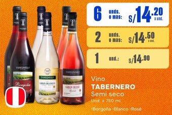 Makro TABERNERO Vino Semi seco 6 Unds x 750 ml oferta