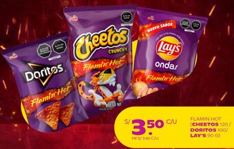 Tambo FLAMIN HOT CHEETOS 120/ DORITOS 100/ LAY'S 90 G oferta