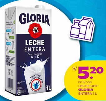 Tambo LECHE UHT GLORIA ENTERA 1 L oferta