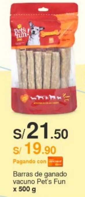 Metro Pet's Fun Barras de ganado vacuno x 500g oferta