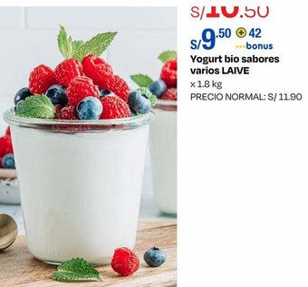 Metro LAIVE Yogurt bio sabores varios x 1.8 kg oferta