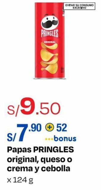 Metro Papas PRINGLES original, queso o crema y cebolla x 124g oferta