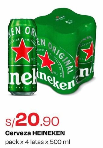 Metro HEINEKEN Cerveza pack x 4 latas x 500 ml oferta