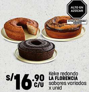 Plaza Vea LA FLORENCIA Keke redondo sabores variados x Unid oferta
