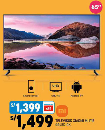 Plaza Vea TELEVISOR XIAOMI MI PIE 65" LED 4K oferta