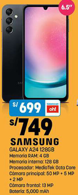 Plaza Vea SAMSUNG GALAXY A24 128GB oferta