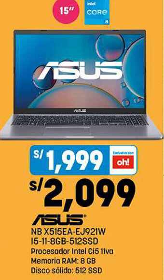 Plaza Vea Asus NB X515EA-EJ921W oferta