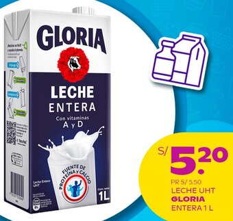 Tambo GLORIA LECHE UHT ENTERA 1 L oferta