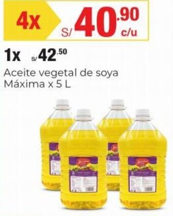 Metro Aceite vegetal de soya Máxima 4 X 5L oferta