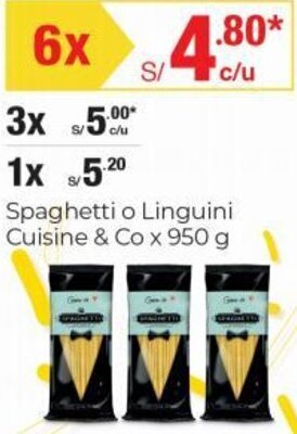 Metro Spaghetti o Linguini Cuisine & Co 6 x 950 g oferta