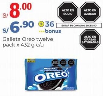 Metro Galleta Oreo twelve pack x 432 g c/u oferta