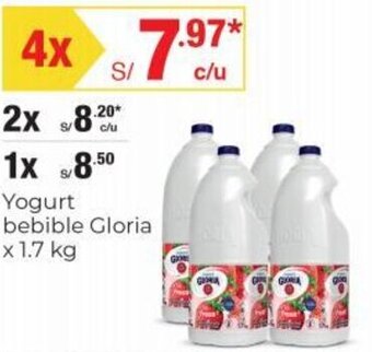 Metro Yogurt bebible Gloria 4 x 1.7 kg oferta