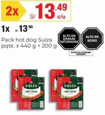 Metro Pack hot dog Suiza pqte x 440 g + 200 g oferta