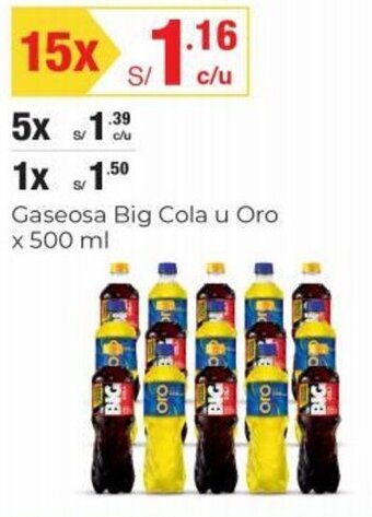 Metro Gaseosa Big Cola u Oro 15 x 500 ml oferta
