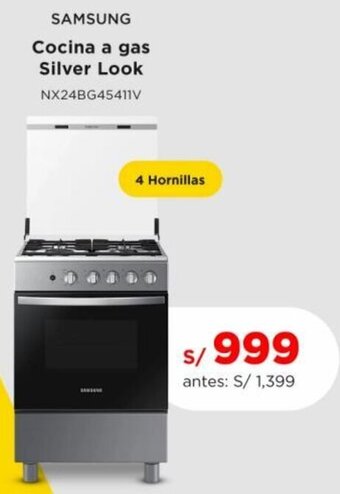 La Curacao SAMSUNG Cocina a gas Silver Look oferta