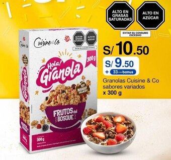 Metro Granolas Cuisine & Co sabores variados x 300 g oferta